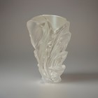 Lalique France Martinets Frosted Crystal Vase Sparrows Swallows Birds Signed 9 5