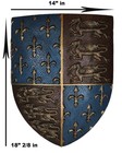 Large Medieval Knight Coat Of Arms Fleur De Lis And 3 Dragons Shield Wall Decor