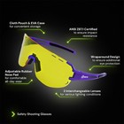 Gritr Shooting Safety Glasses W  Interchangeable Lenses   Eva Case  Purple Frame