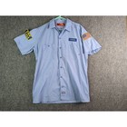 Mens Dickies Short Sleeve Industrial Work Shirt Ls535lw Blue M Patches And Vinyl