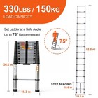 15 5ft Telescoping Ladder Heavy Duty Extension 330lbs Portable Folding