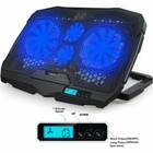 Laptop Cooling Pad 4 Quiet Fan Pc Notebook Cooler Stand Led Dual Usb Lcd Display