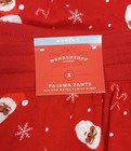 New Christmas Pajama Pant S Red Wide Leg Drawstring Santa Print Soft Cozy Cotton