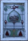 Hand Painted Victorian English Leaded Stained Glass Window 19 25  X 28 75 
