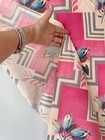 1 5 Yrds   3 Avail  Vintage Ard Deco Pink French Fabric Cotton Sturdy Gray Whit