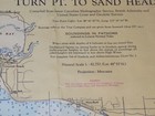 1957 Vintage British Columbia Map Nautical Chart Turn Pt To Sand Heads Vancouver