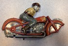 1948 Technofix Us Zone Germany Tin Lithograph Toy Motorcycle - Read