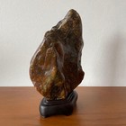 Japanese Suiseki Bonseki Viewing Stone Golden Chlorite Stone Kamui Kotan W base
