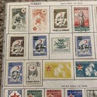 1910 s-1955 Turkey M u Stamps Lot On Album Page Crescent Moon Overprints   More