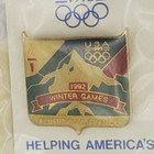 1992 Usa Winter Olympics Albertville France Winter Games Pinback In Original Bag