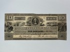 1836  10 The Franklin Bank Boston Ma Obsolete Currency Note Ten Dollar Ben Bill