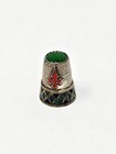 Vintage Continental Silver Enamel Thimble Cross Of St James Spanish Portuguese