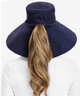 Solbari Women   s Ultra Wide Brim Sun Hat Upf 50  Navy L xl Adjustable 