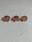 3 Handblown Glass Pink Pigs Piggies Figurines Miniature Animals Collectibles