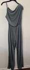 Misha Jumpsui Off-shoulder Asymmetric Neck Slinky Jersey Knit Navy Medium