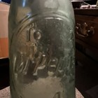 Vintage 1940s Dr Pepper Bottle Duraglas Green Glass Beautiful Condition