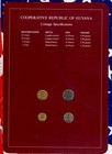 Coin Sets Of All Nations Guyana W card 1985-1986 Unc Red Stamp 5 10 Cent 1986