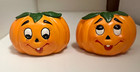 Vtg 1986 Lefton Halloween Jack-o-lantern Candle Holders Set Of 2 Anthropomorphic