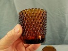 Lot Of 4 Amber Glass Hobnail Votive Candle Holders