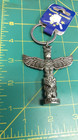 Alaska Keychain - Metal Pewter Color Totem Pole Is Approx 4  Tall W  Ring Eagle