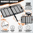 Mockins 60 x24 x6  Tow Hitch Cargo Rack With 25 Cu ft  Cargo Bag And Luggage Car