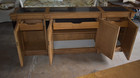 Mid Century Credenza Buffet Server Stone Top 80    Cabinet Sideboard 1960s