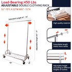 450lbs Heavy Duty Commercial Clothing Garment Rack Rolling Collapsible Chrome Us