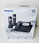 Panasonic Corded Cordless Phone System Answering Machine Bluetooth 2 Handsets