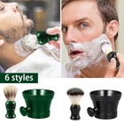 Men Whiskers Bubble Bowl Shaving Brush Bowl  Beard Care Mug Facial Cleaning Tool