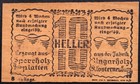 Hadersfeld 1920 Xx-rare Wooden Notgeld Blue-green 3rd Issue 10 Heller Austria