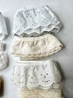 Vintage Lace Bundle 15 Yards White Beige Ivory Trim Lot Assorted Lace Doll Craft