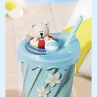 2025 Starbucks China Summer Blue Cute Bear 12oz Straw Mug Tumbler