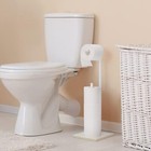 White Freestanding Toilet Paper Stand Bathroom Tissue Paper Roll Holder Storage