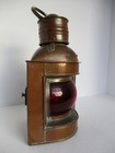 Copper Maritime Light Vintage Port Lantern Red Glass Nautical Ship Oil Lamp
