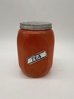 Vtg Antique Hoosier Canister Depression Glass Orange Fired On Glass 5 25   