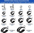 222 Pcs Cable Clamps Assortment Kit 304 Stainless Steel Rubber Cushion Pipe Clam