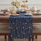  Gold Stars Burlap Table Runner 12x72 Inch  Glitter 12  X 72  Dark Blue
