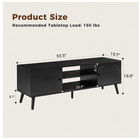 Modern Tv Stand 55 60 Inch Media Console Wood Storage Cabinet Shelf Black