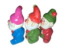 Vintage Ceramic Christmas Elf Gnome Pixie Figurines Korea Set Of 3