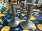 Vintage Williamsburg Stieff Pewter Candle Sticks  Cw 31  5 3 4 Inches Tall