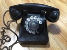 Vintage Western Electric Rotary Desk Phone Black Bakelite Telephone 1940s