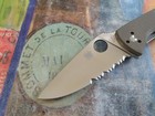 Spyderco Tenacious Folding Knife  Cpm-m4 Satin Combo Blade  Brown G10 Handle