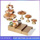 7pc Gold Metal Cake Stand Set 3-tier Cupcake Holder Rust-proof Wedding Party