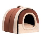 Cat Bed -warming 2 In 1 Foldable Kitty Cave Hut House Nest Pet Sleeping Bed     