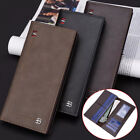 Men Bifold Wallet Long Clutch Leather Purse Rfid Blocking Credit Card Holder