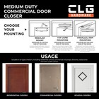 Dc6003 Medium Duty Commercial Door Closer - Surface Mounted  Automatic Door C   