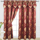 Luxury Jacquard Curtain Panel With Attached Waterfall Valance  54 By 84-inch Ang