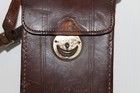 Vintage Brown Leather Folding Camera Case With Carrying Strap