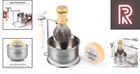 Luxurious Badger Hair Shaving Brush   Stainless Steel Razor 4-in-1 Set
