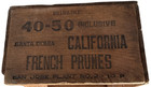 Vintage Surplus Relief Commodity Wood Crate  25lb Original Weight  40-50 Prunes